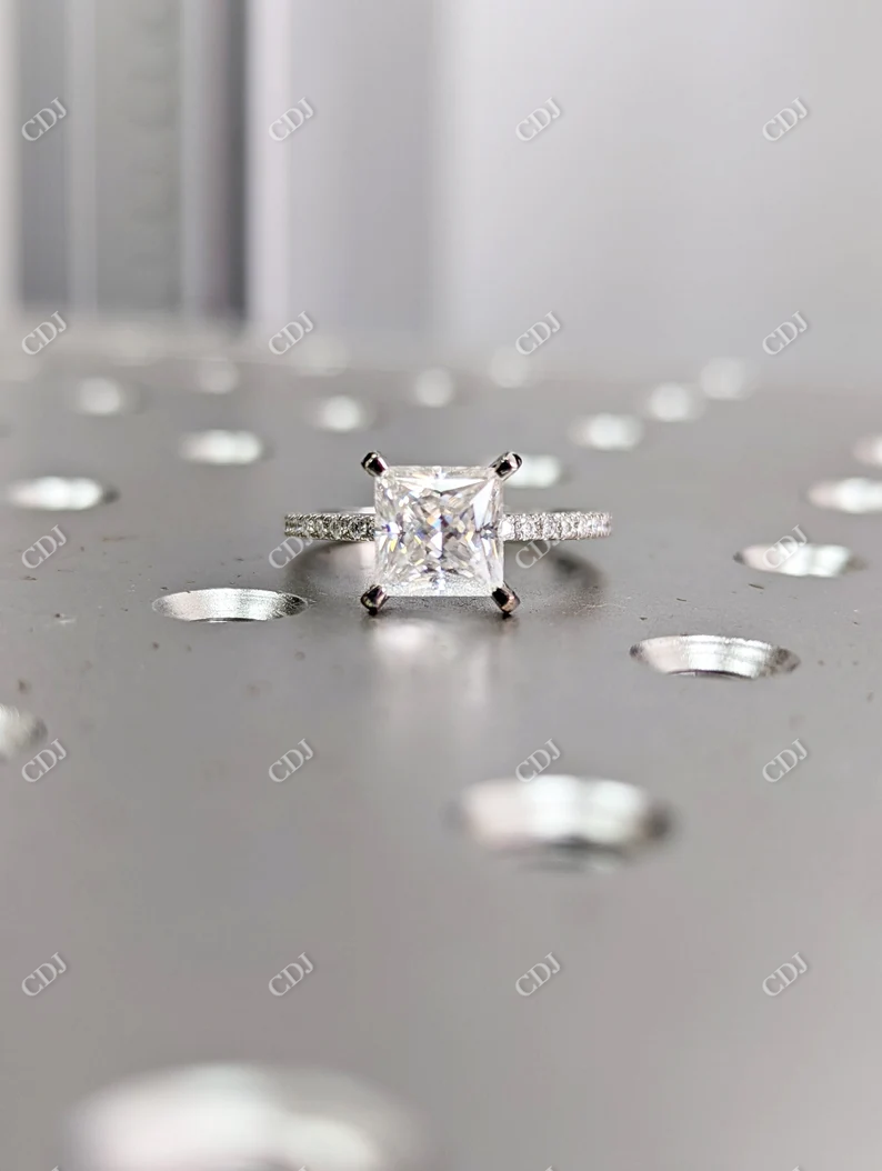 Princess Cut Moissanite Square Engagement Ring  customdiamjewel   