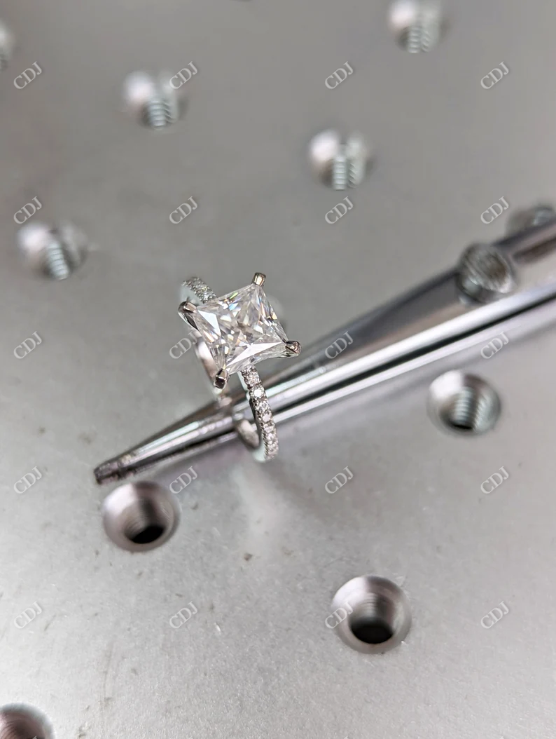 Princess Cut Moissanite Square Engagement Ring  customdiamjewel   