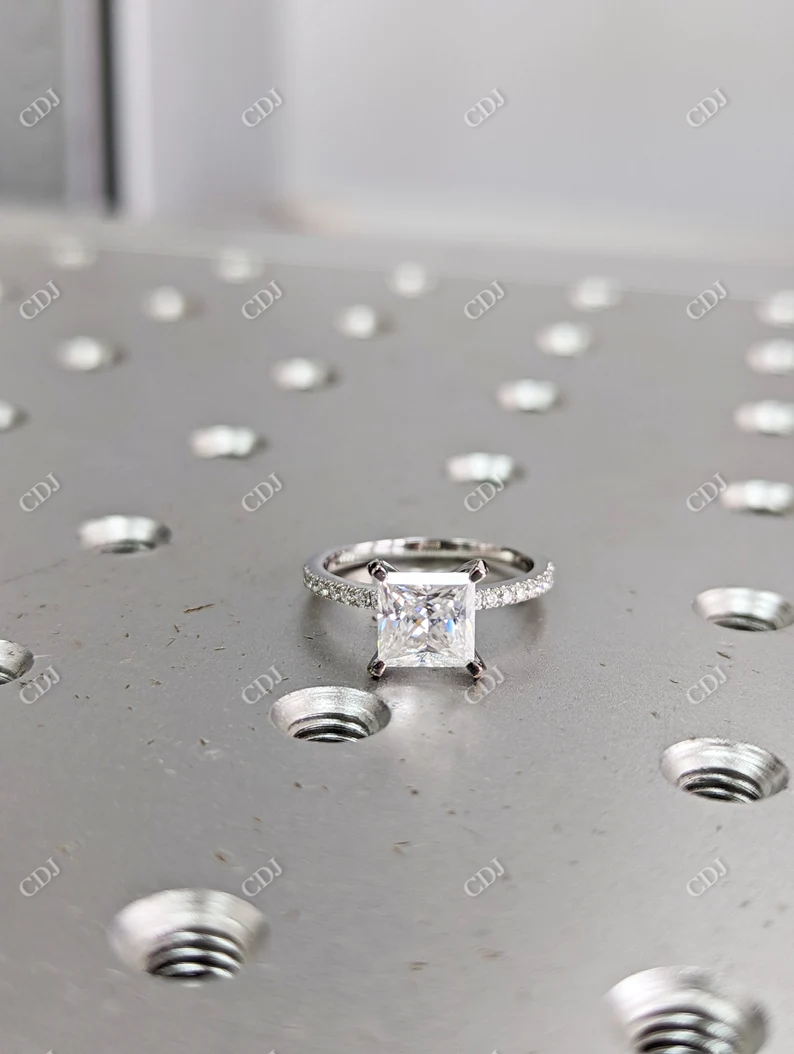 Princess Cut Moissanite Square Engagement Ring  customdiamjewel   