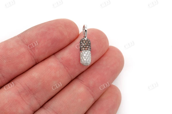 0.50CTW Pill Capsule Two Color Pendant  customdiamjewel   