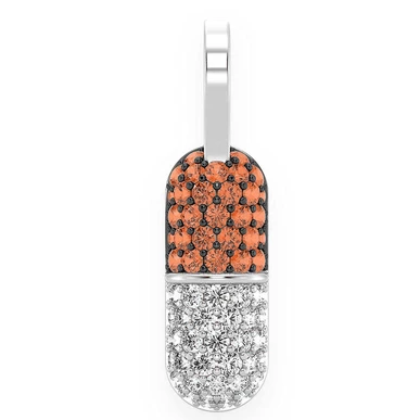 0.50CTW Pill Capsule Two Color Pendant  customdiamjewel   