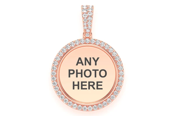 0.50CTW Small Round Picture Memory Pendant  customdiamjewel   