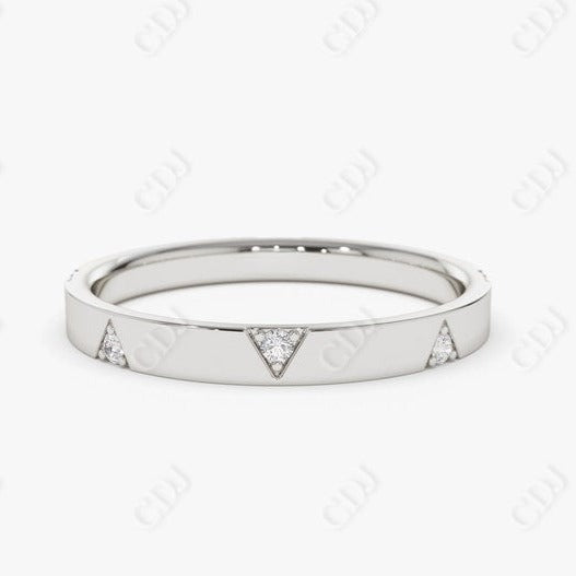 0.10CTW Lab Grown Triangle Eternity Diamond Ring  customdiamjewel 10 KT White Gold VVS-EF