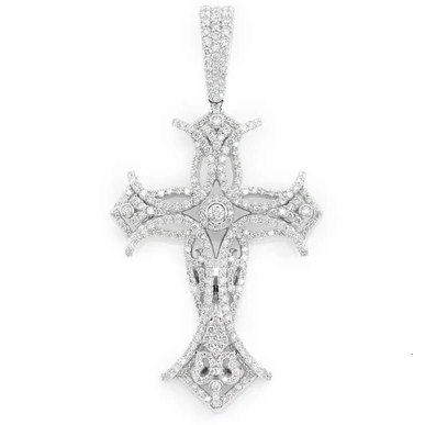 3.00CTW Filigree Bezel Cross Pendant  customdiamjewel   