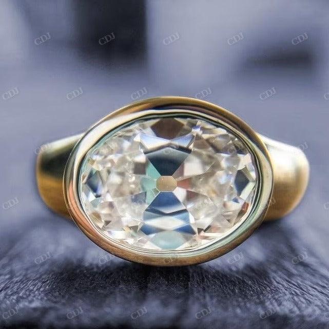 Antique Old Mine Oval Cut Moissanite Engagement Ring  customdiamjewel   