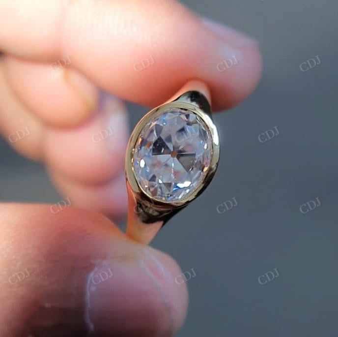 Antique Old Mine Oval Cut Moissanite Engagement Ring  customdiamjewel   