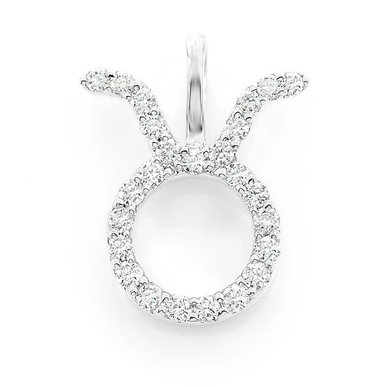 0.10CTW Round Diamond Taurus Zodiac Hip Hop Pendant  customdiamjewel   