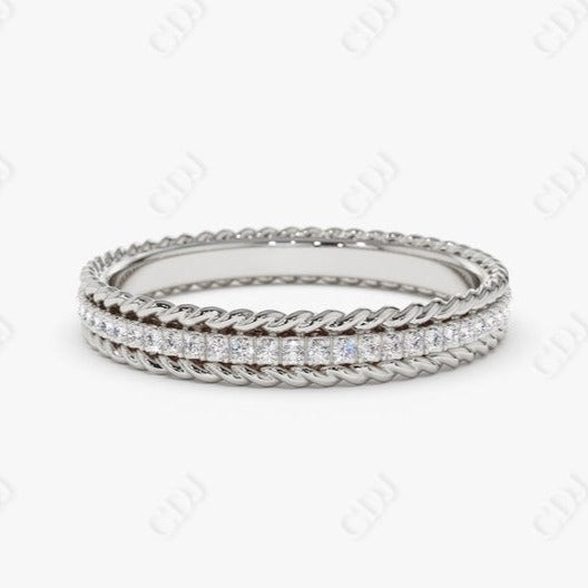 0.21CTW Lab Grown Diamond Stackable Wedding Band  customdiamjewel Sterling Silver White Gold VVS-EF