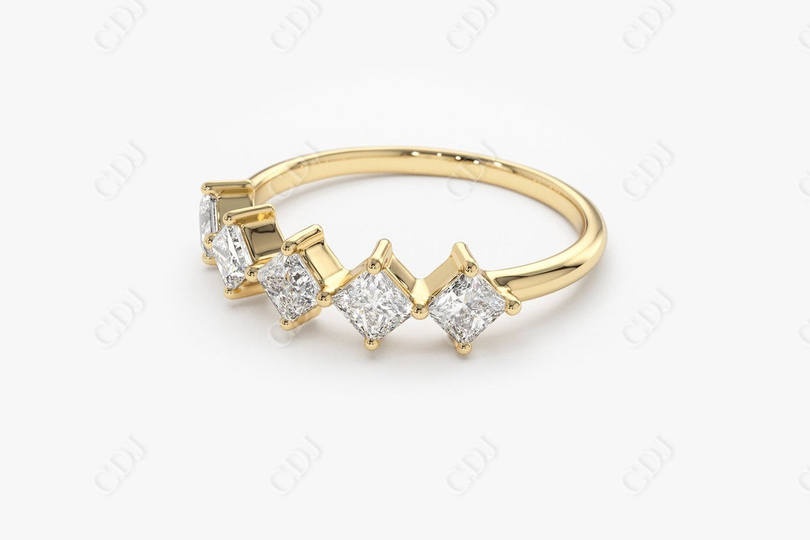 0.60CTW Lab Grown Princess Cut Diamond Wedding Band  customdiamjewel   