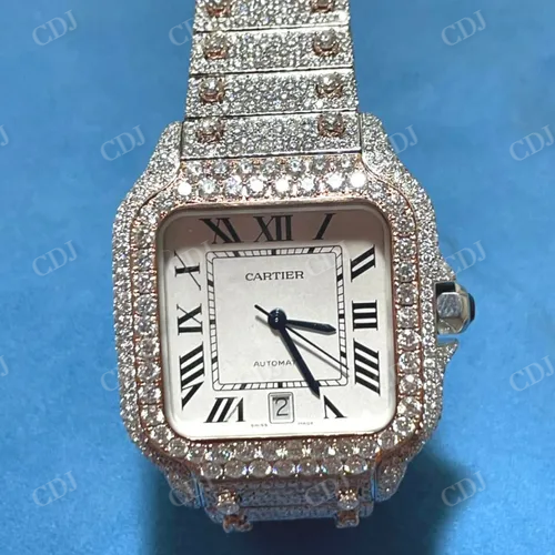 White Dial Cartier Hip Hop Diamond Watch  customdiamjewel   