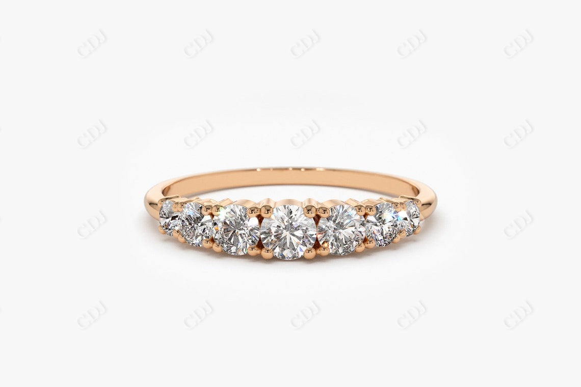 0.45 CTW  Seven Lab Grown Diamond Wedding Band  customdiamjewel 10KT Rose Gold VVS-EF