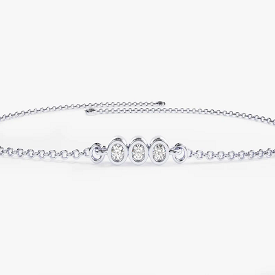 Natural Diamond Bracelets for Women  customdiamjewel 10 KT Solid Gold White Gold VVS-EF