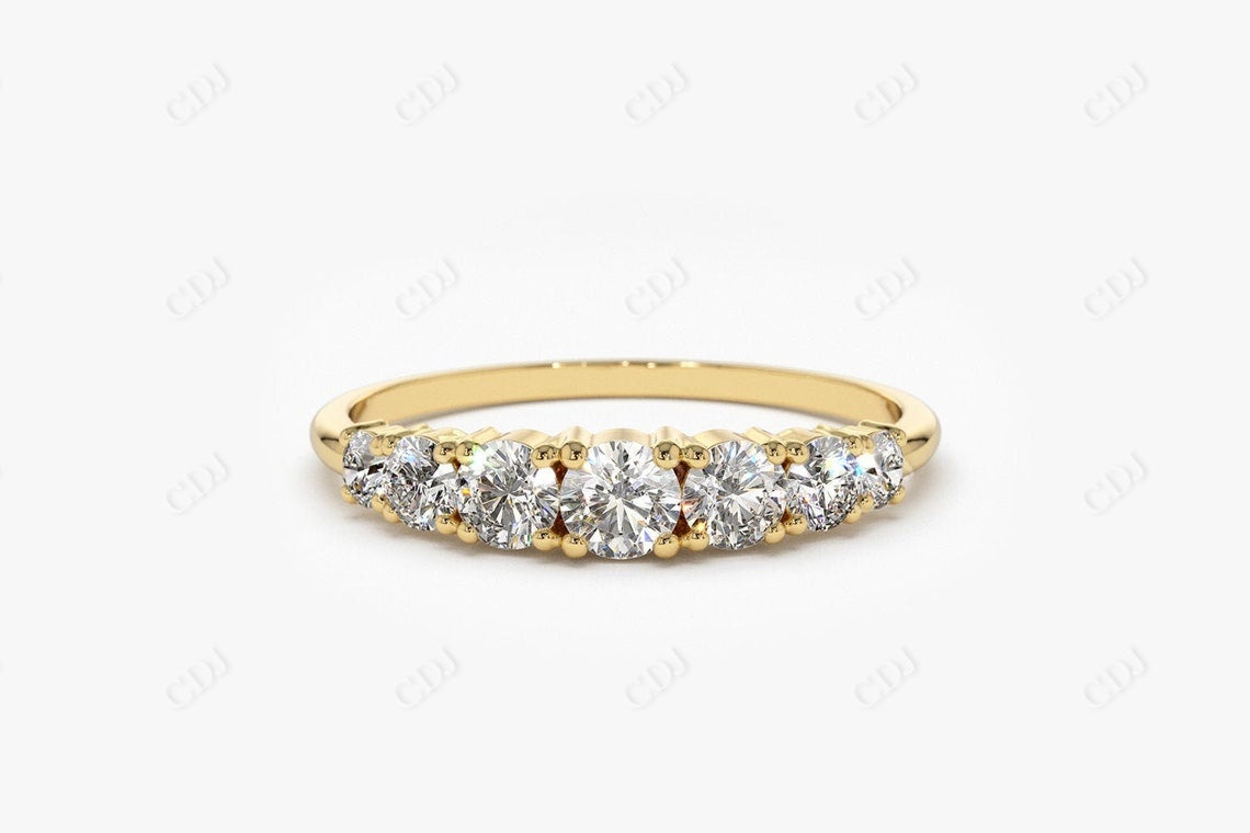 0.45 CTW  Seven Lab Grown Diamond Wedding Band  customdiamjewel 10KT Yellow Gold VVS-EF