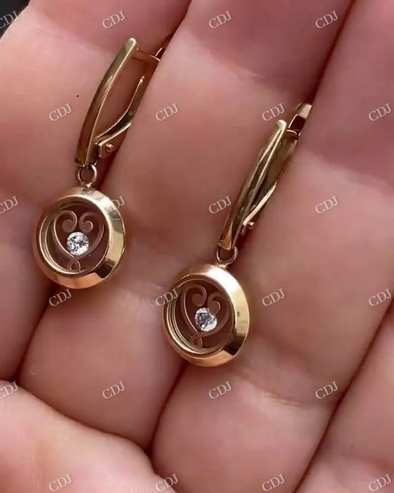 Moissanite Minimalist 14K Gold Dangle & Drop Diamond Earrings  customdiamjewel   