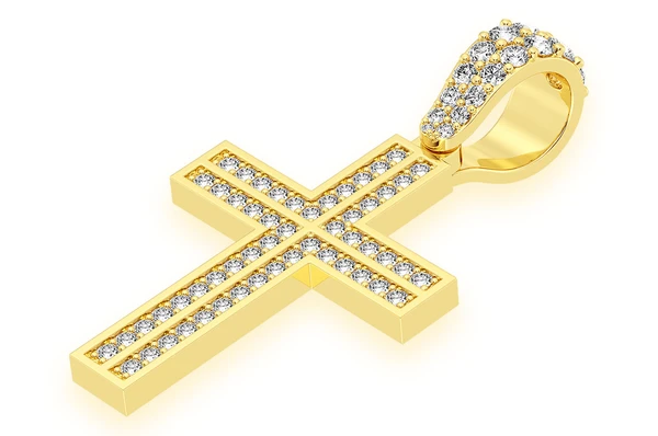 0.75 Ct Cross Diamond Pendant, 14K Gold Diamond Cross Pendant  customdiamjewel   