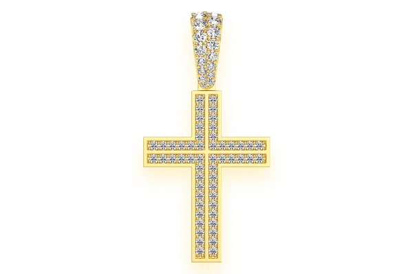 0.75 Ct Cross Diamond Pendant, 14K Gold Diamond Cross Pendant  customdiamjewel   