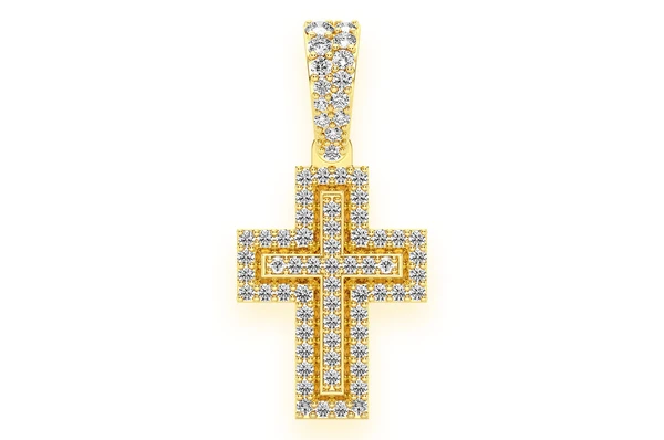 Border Cross Pendant of 14K White Gold  customdiamjewel   