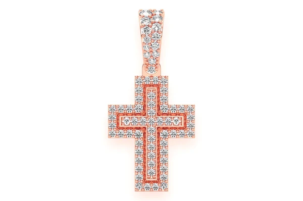 Border Cross Pendant of 14K White Gold  customdiamjewel   