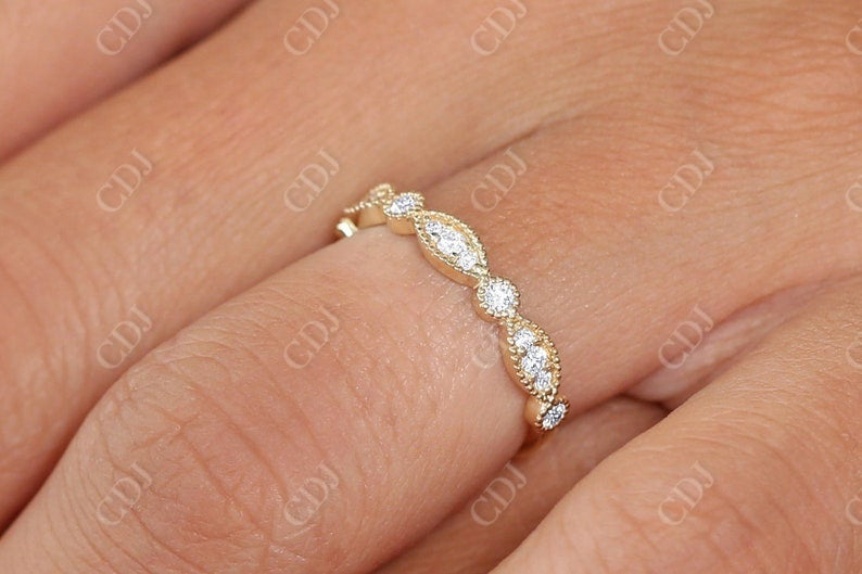 0.26CTW Natural Diamond 14K Gold Micro Pave Vintage Wedding Band  customdiamjewel   