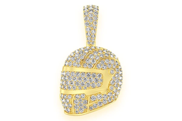 Premium Gold Football Helmet Pendant  customdiamjewel   