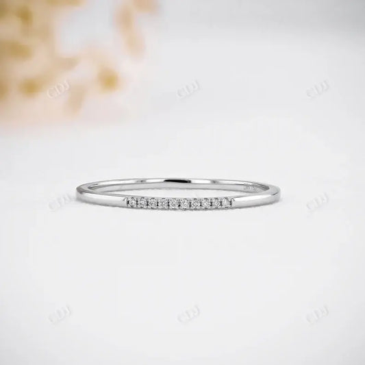 0.03CTW CVD Diamond Ultra Thin Minimalist Stackable Ring  customdiamjewel 10KT White Gold VVS-EF