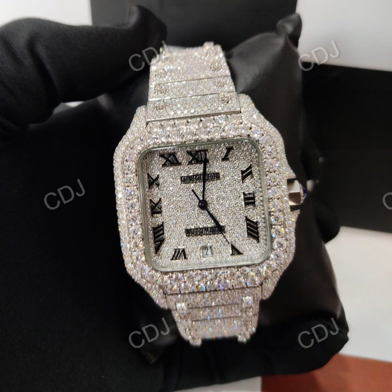 Rapper Hip Hop Cartier Diamond Watch (28 to 30 CTW Approx.)  customdiamjewel   