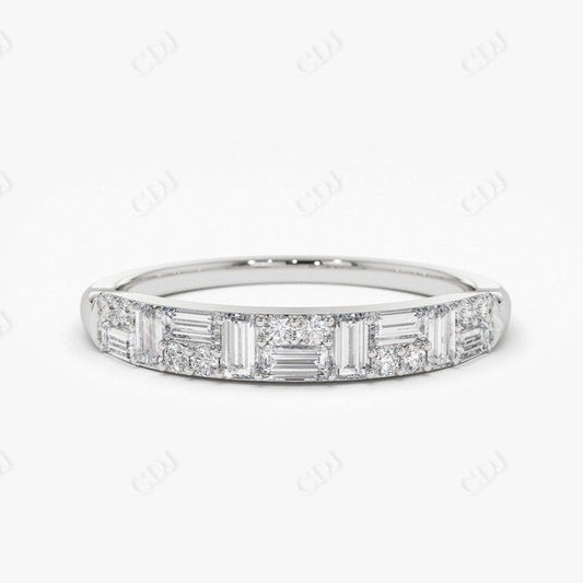 0.40 CTW Multi Shape Lab Grown Diamond Wedding Band  customdiamjewel 10KT White Gold VVS-EF