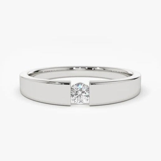 0.10 CTW Lab Grown Solitaire Engagement Ring  customdiamjewel 10KT White Gold VVS-EF