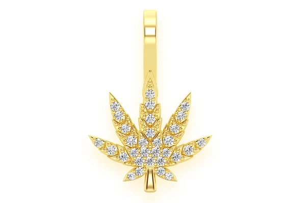 Hip Hop Cannabis Leaf Pendant  customdiamjewel   