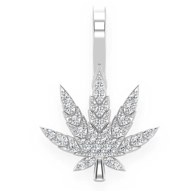 Hip Hop Cannabis Leaf Pendant  customdiamjewel   