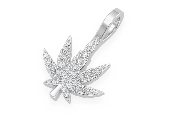 Hip Hop Cannabis Leaf Pendant  customdiamjewel   