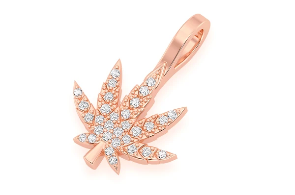 Hip Hop Cannabis Leaf Pendant  customdiamjewel   