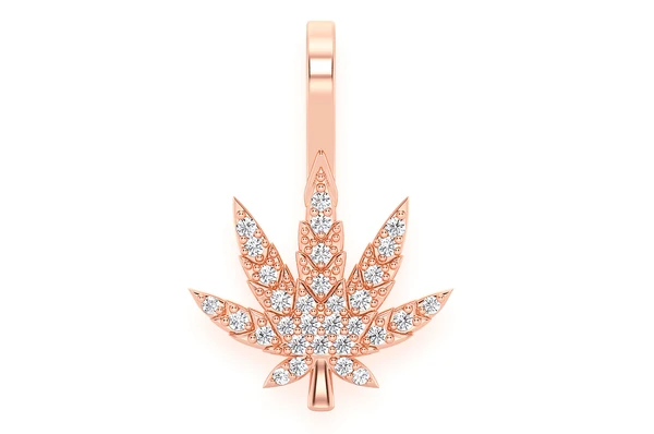 Hip Hop Cannabis Leaf Pendant  customdiamjewel   