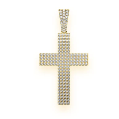 Unique Four Row Cross Pendant  customdiamjewel   