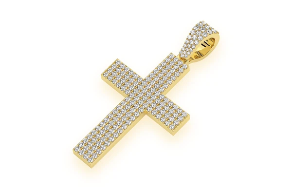 Unique Four Row Cross Pendant  customdiamjewel   