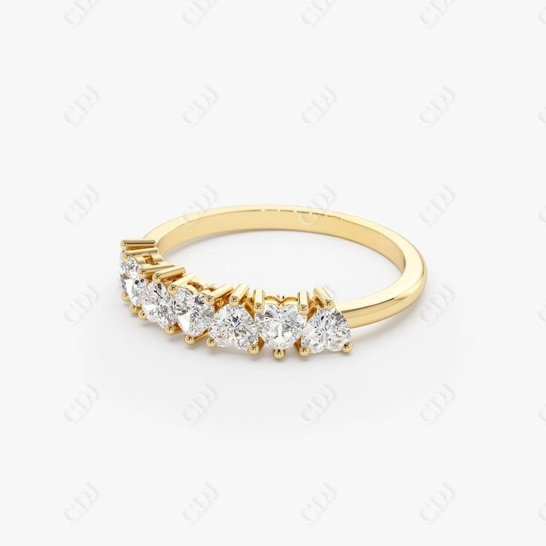 0.90CTW Lab Grown Heart Shaped Diamond Wedding Band  customdiamjewel   