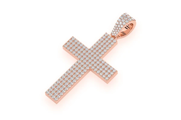 Unique Four Row Cross Pendant  customdiamjewel   