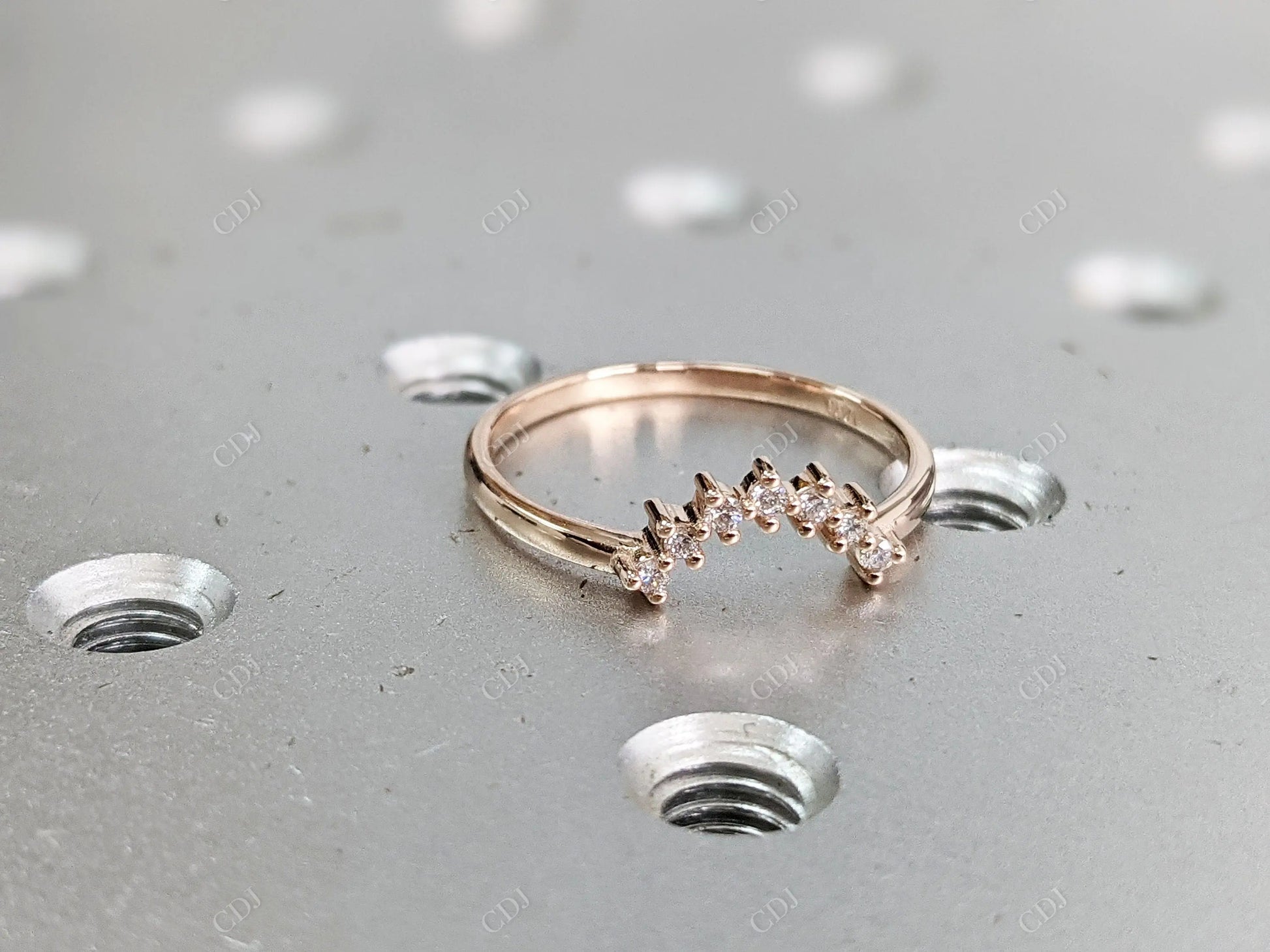 Rose gold Curved Matching Stacking Band  customdiamjewel   