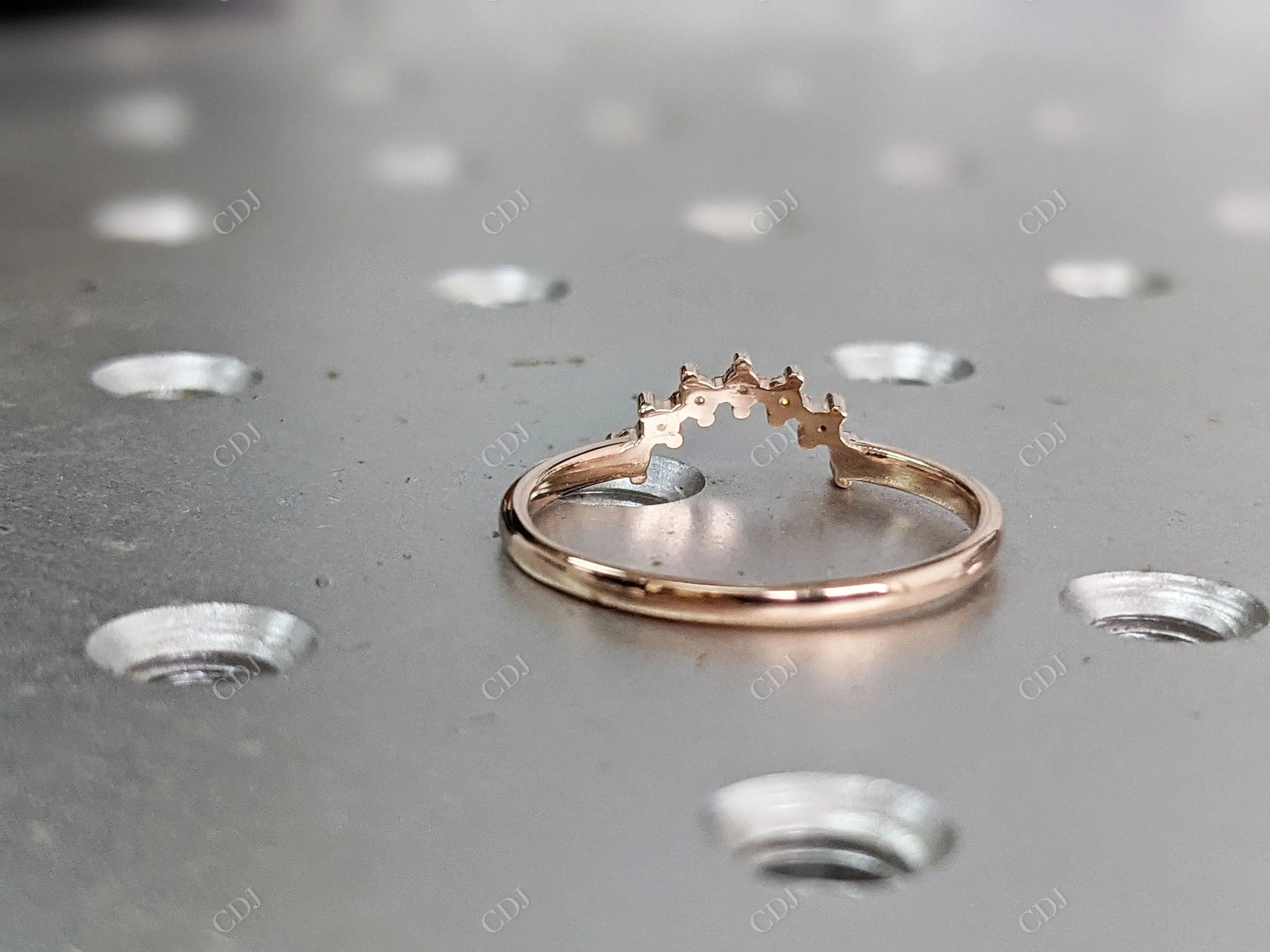 Rose gold Curved Matching Stacking Band  customdiamjewel   