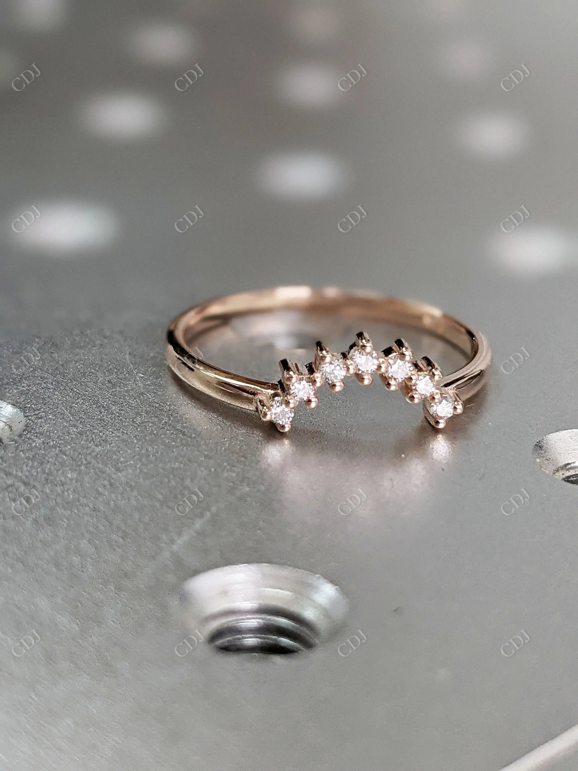 Rose gold Curved Matching Stacking Band  customdiamjewel   