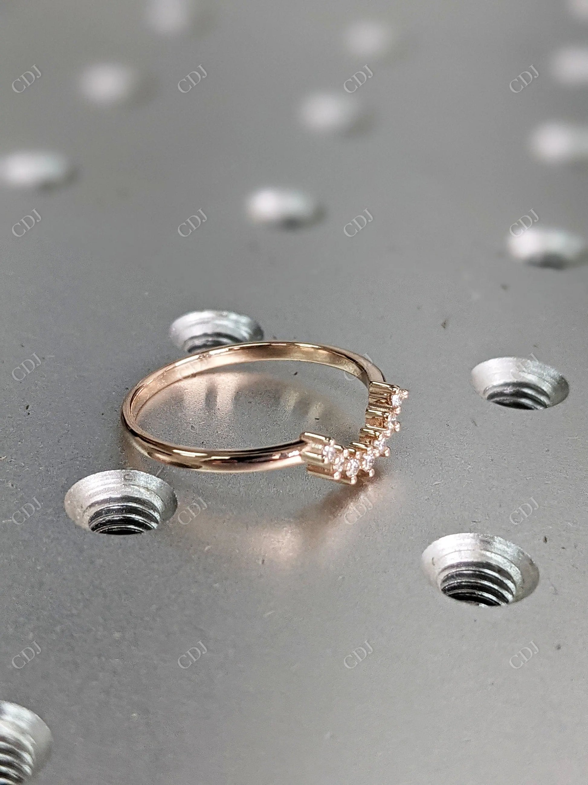 Rose gold Curved Matching Stacking Band  customdiamjewel   