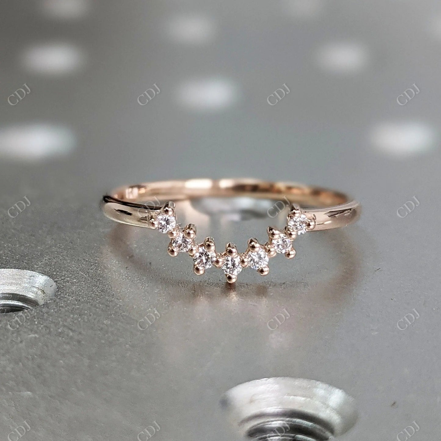 Rose gold Curved Matching Stacking Band  customdiamjewel 10 KT Rose Gold VVS-EF