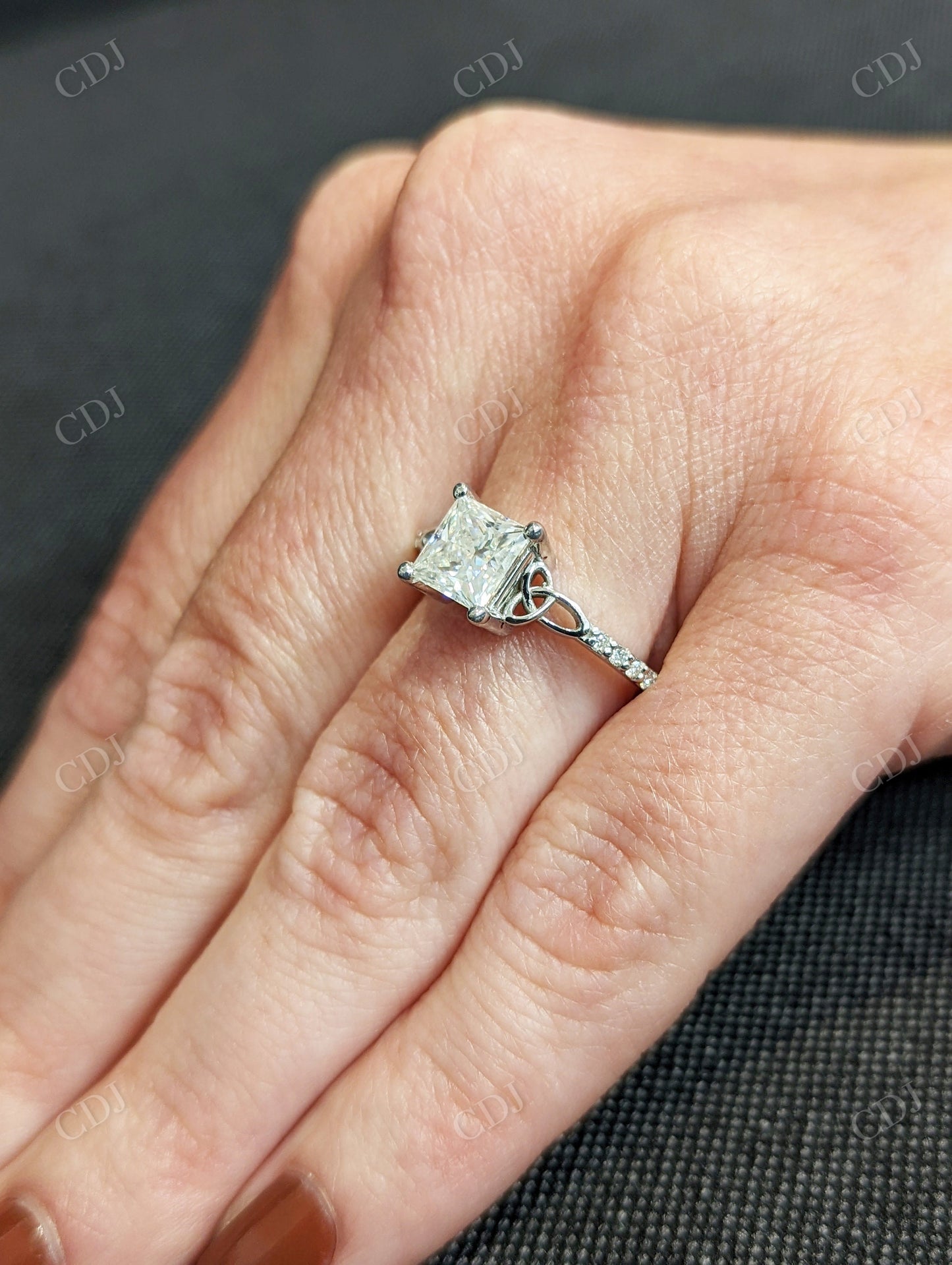 Cathedral Ring Gold Moissanite Diamond Celtic Engagement Ring  customdiamjewel   
