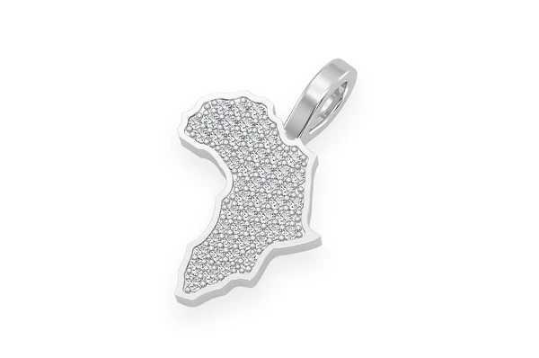 0.25CTW Africa Continent Diamond Pendant  customdiamjewel   