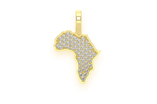 0.25CTW Africa Continent Diamond Pendant  customdiamjewel   