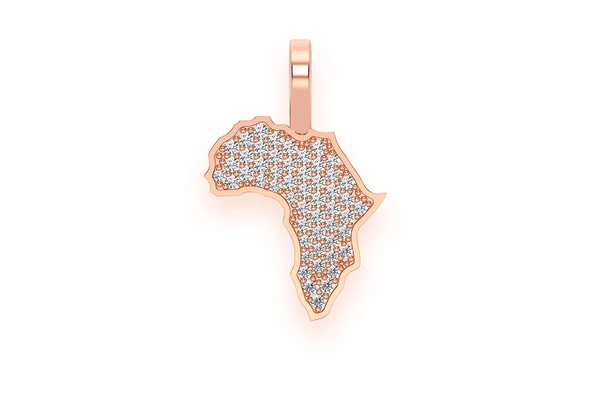 0.25CTW Africa Continent Diamond Pendant  customdiamjewel   