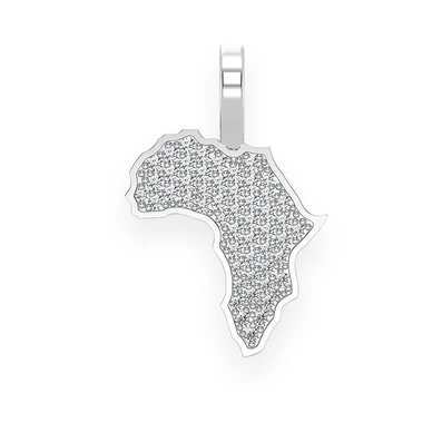 0.25CTW Africa Continent Diamond Pendant  customdiamjewel   