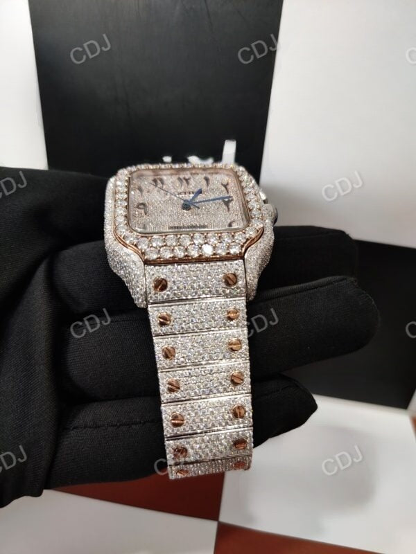 Rose Gold Pelted Cartier Diamond Watch  customdiamjewel   