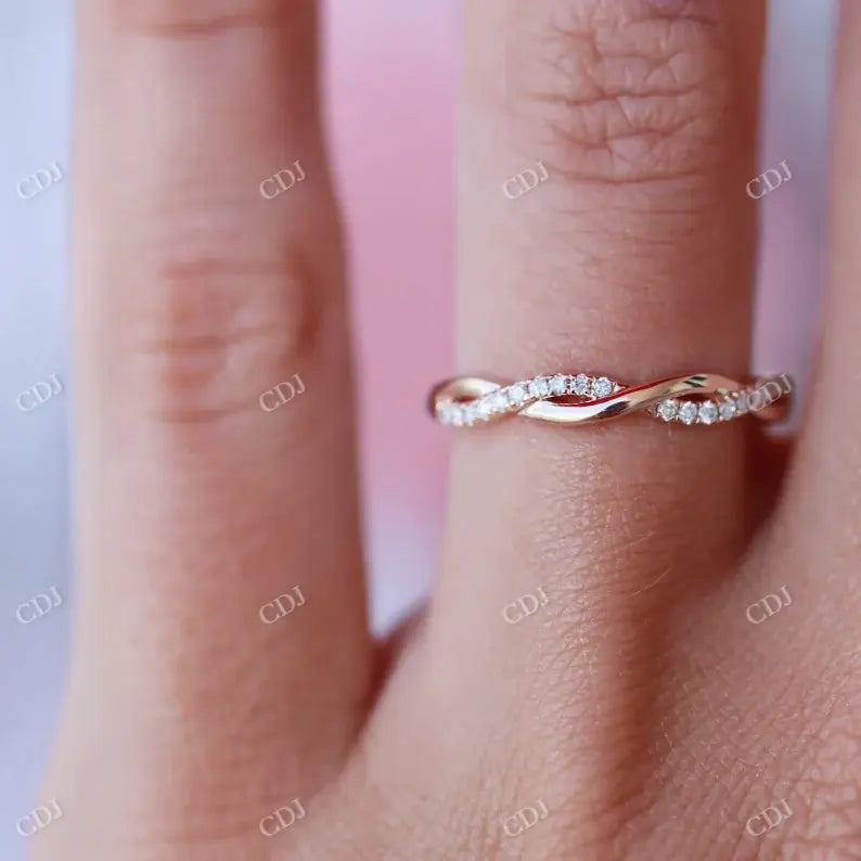 Classic Natural Diamond Twisted Stackable Wedding Band  customdiamjewel   