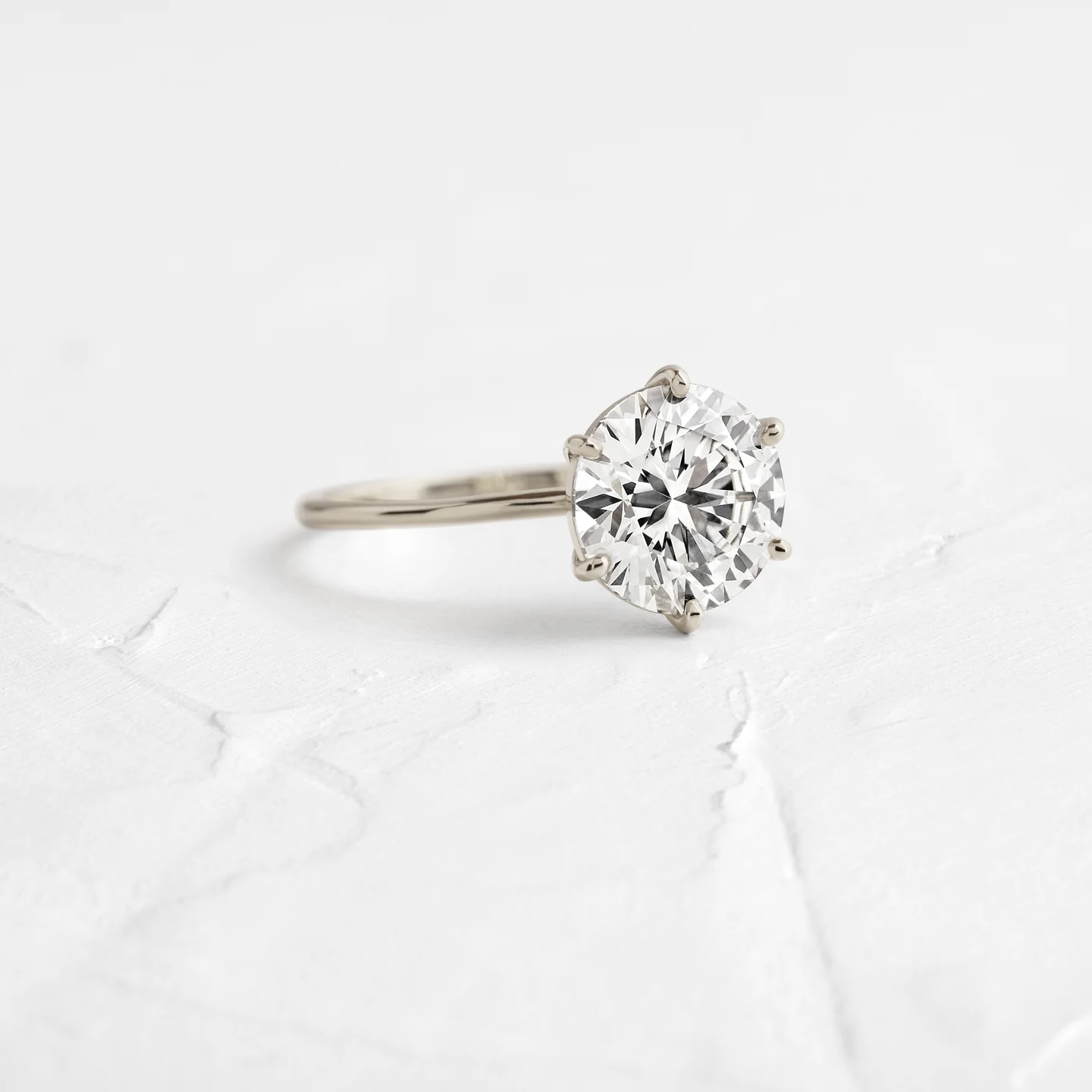 6 Prong Round Cut Moissanite Solitaire Ring  customdiamjewel   